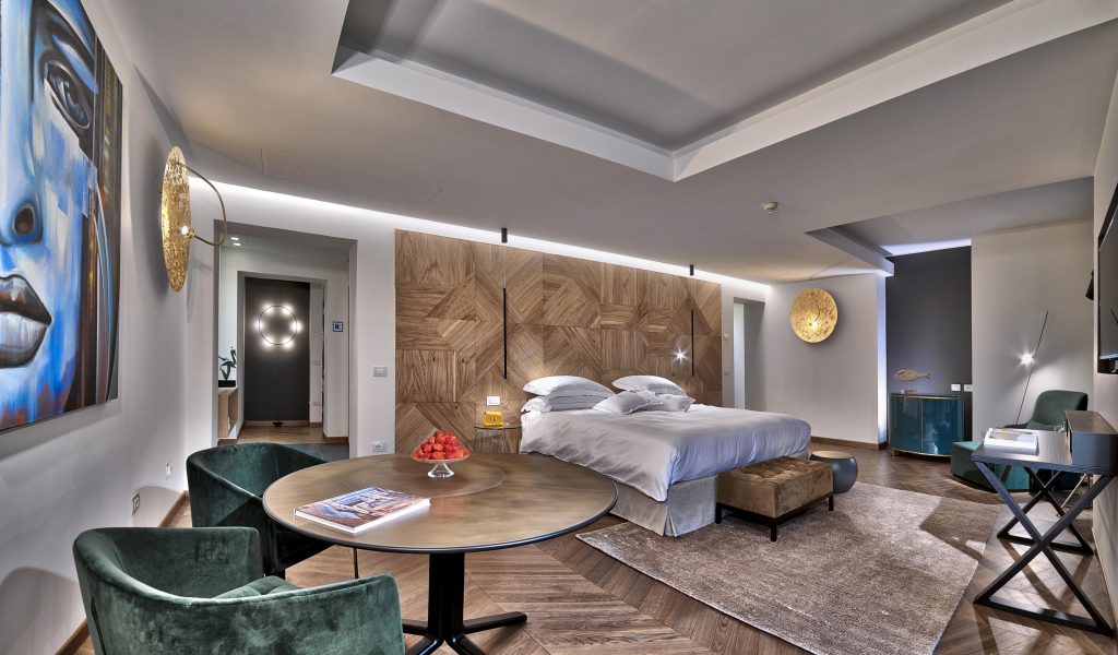 Esplanade Tergesteo Zimmerbeispiel Schlafzimmer Panorama